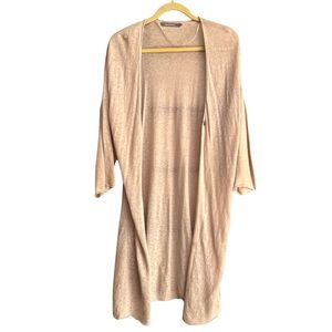 Long and light beige cardigan